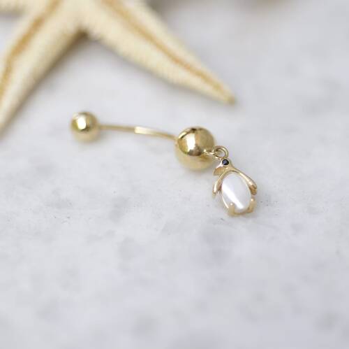 By Golden House - Penguen Göbek Piercing