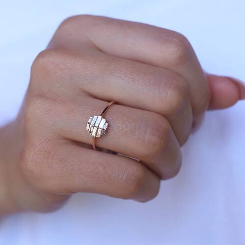 By Golden House - Petek Baget Pırlanta Yüzük (1)