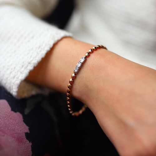 By Golden House - Piramit Baget Pırlanta Bileklik