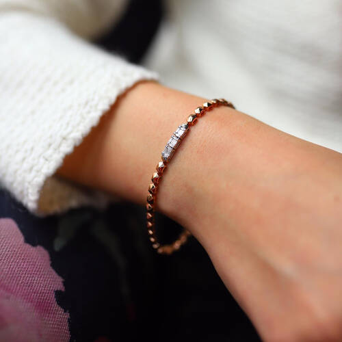 By Golden House - Piramit Baget Pırlanta Bileklik