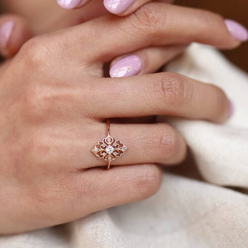 By Golden House - Pırlanta Art Deco Yüzük