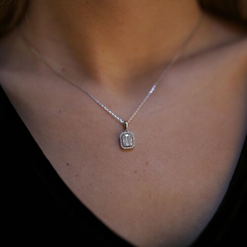 By Golden House - Pırlanta Baget Kolye