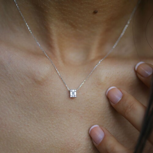 By Golden House - Pırlanta Baget Koronet Kolye (1)