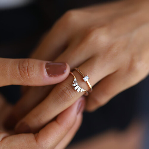 By Golden House - Pırlanta Baget Yüzük Kombin By Golden House - Pırlanta Baget Yüzük Kombin