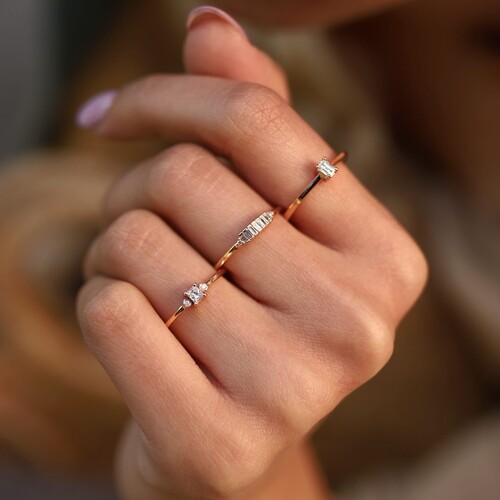 By Golden House - Pırlanta Baget Yüzük Kombin