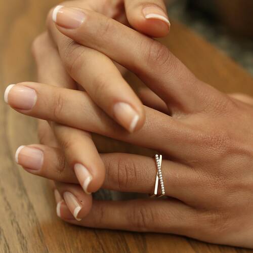 By Golden House - Pırlanta Çapraz Yüzük