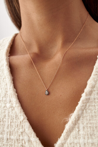 By Golden House - Pırlanta Damla Göz Kolye