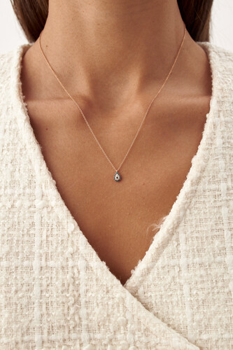 By Golden House - Pırlanta Damla Göz Kolye (1)