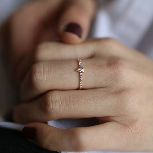 By Golden House - Pırlanta Damla Yüzük