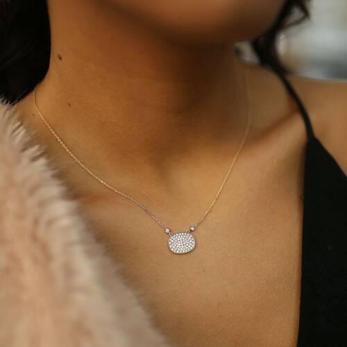 By Golden House - Pırlanta Dörtgen Kolye (1)