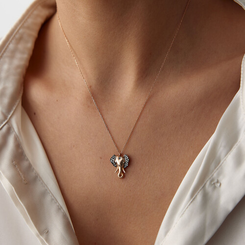 By Golden House - Pırlanta Fil Kolye