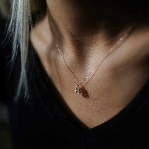 By Golden House - Pırlanta Harf Kolye