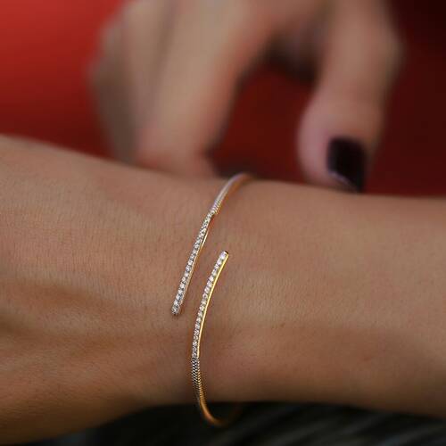 By Golden House - Pırlanta Hasır Şarnel Bilezik