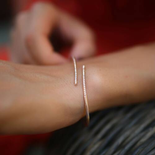 By Golden House - Pırlanta Hasır Şarnel Bilezik (1)