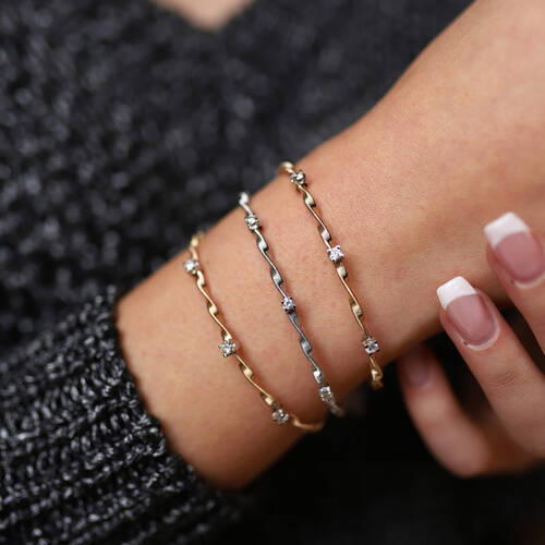 By Golden House - Pırlanta Helezon Burgu Bilezik