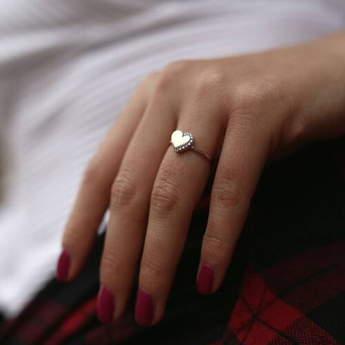 By Golden House - Pırlanta Kalp Yüzük (1)