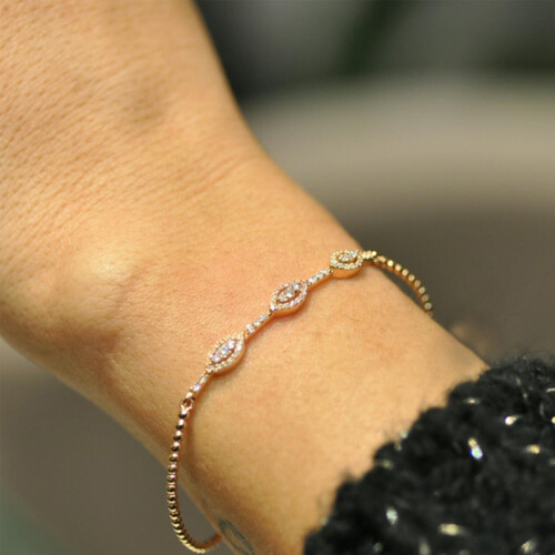 By Golden House - Pırlanta Markiz Model Bilezik