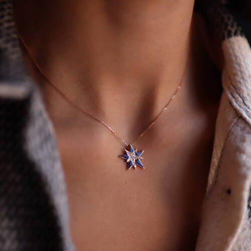 By Golden House - Pırlanta Mineli Yıldız Kolye