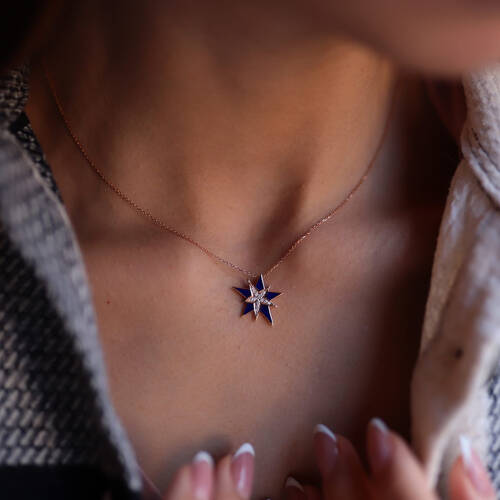 By Golden House - Pırlanta Mineli Yıldız Kolye (1)