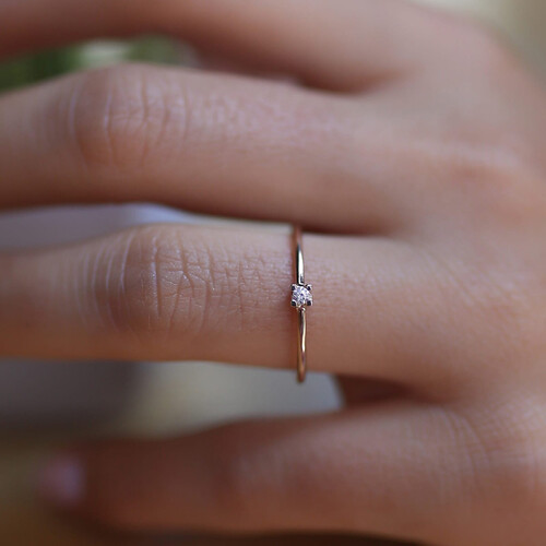 By Golden House - Pırlanta Mini Tek Taş Yüzük (1) By Golden House - Pırlanta Mini Tek Taş Yüzük (1)