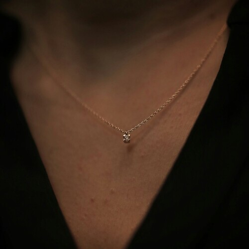 By Golden House - Pırlanta Mini Tektaş Kolye