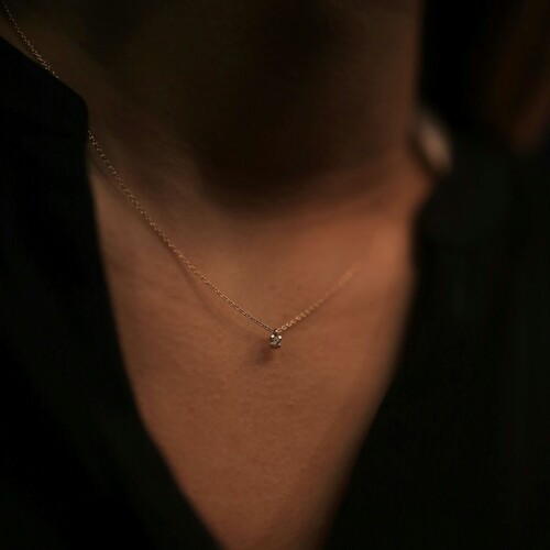 By Golden House - Pırlanta Mini Tektaş Kolye (1)