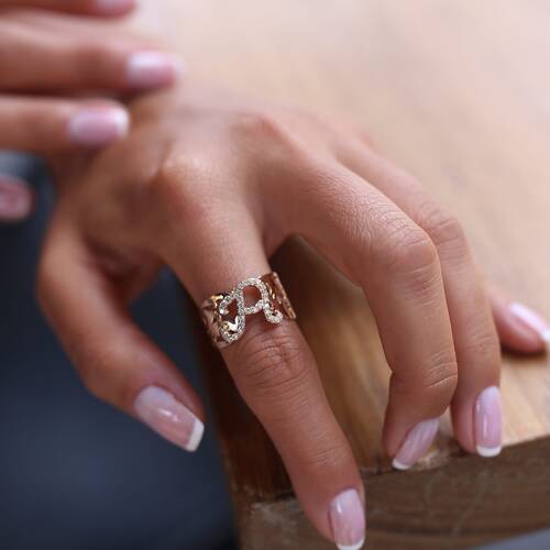 By Golden House - Pırlanta Nostalji Harf Yüzük