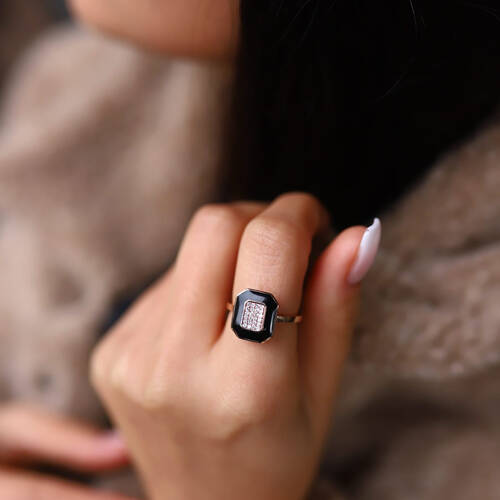 By Golden House - Pırlanta Oktagon Mine Yüzük