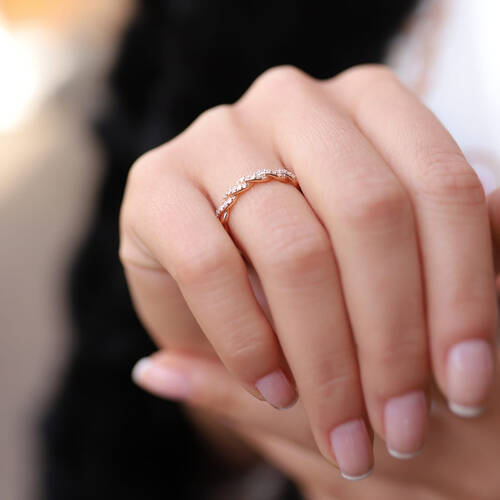 By Golden House - Pırlanta Örgü Alyans Yüzük