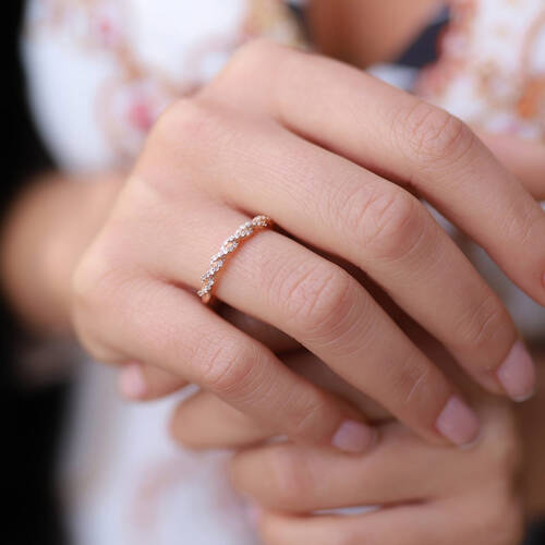 By Golden House - Pırlanta Örgü Alyans Yüzük (1)