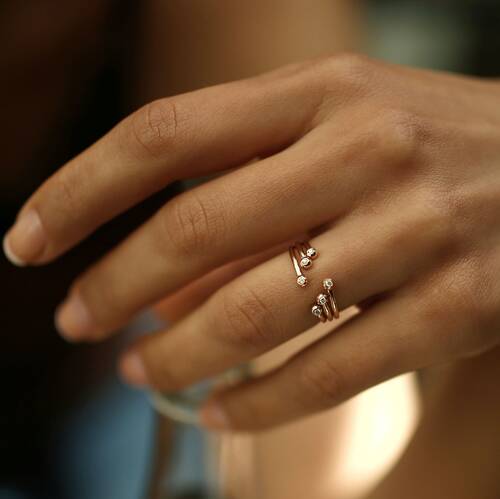 By Golden House - Pırlanta Sarmaşık Yüzük (1)