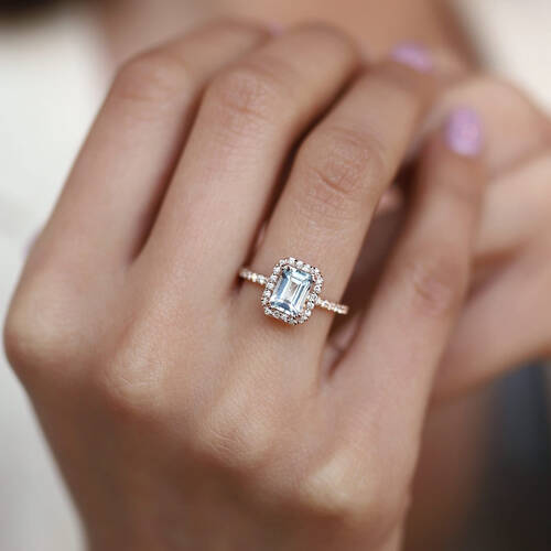 By Golden House - Pırlanta Sky Blue Yüzük