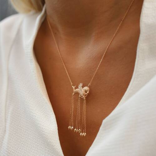 By Golden House - Pırlanta Su Atı Kolye