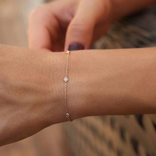 By Golden House - Pırlanta Tohum Taşlı Bileklik