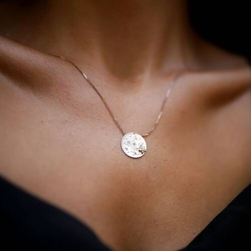 By Golden House - Pırlanta Yıldız Para Kolye (1)