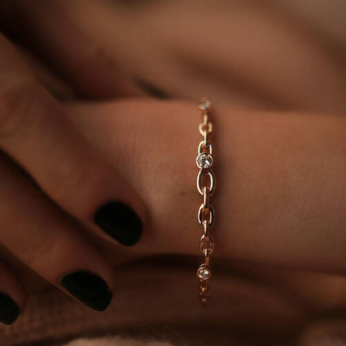 By Golden House - Pırlanta Zincir Kelepçe Bilezik