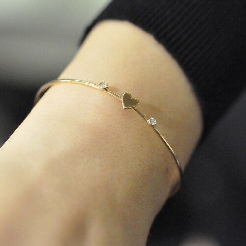 By Golden House - Pırlantalı Kalp Bilezik By Golden House - Pırlantalı Kalp Bilezik