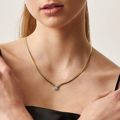 By Golden House - Piton Baget Pırlanta Kolye