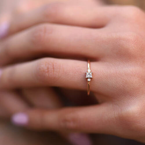 By Golden House - Prenses Pırlanta Yüzük