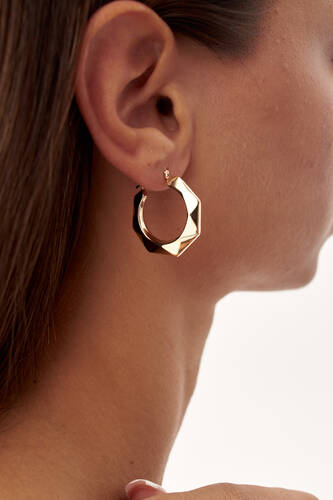 By Golden House - Seramik Halka Küpe