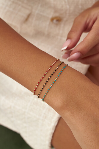 By Golden House - Renkli Mineli Golf Zincir Bileklikler (1) By Golden House - Renkli Mineli Golf Zincir Bileklikler (1)