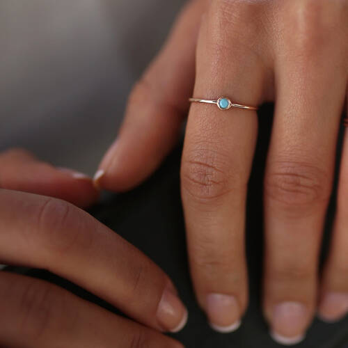 By Golden House - Renkli Taşlı Mini Yüzükler