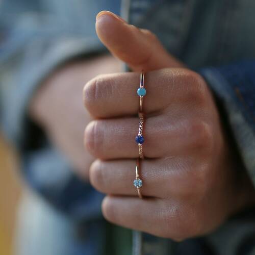 By Golden House - Renkli Taşlı Otantik Yüzük