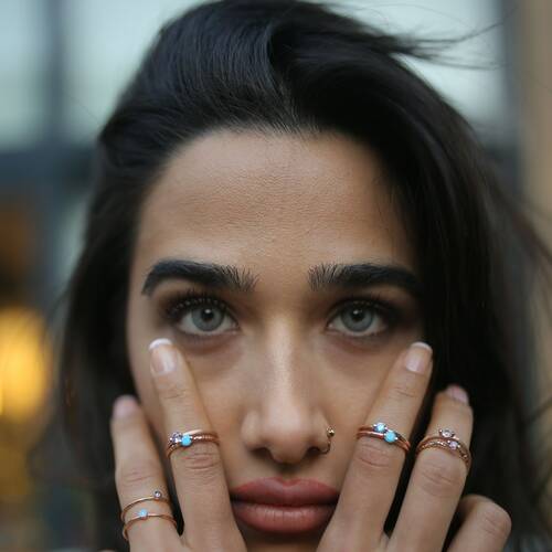 By Golden House - Renkli Taşlı Otantik Yüzük (1)