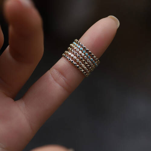 By Golden House - Renkli Taşlı Yüzük