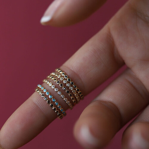 By Golden House - Renkli Taşlı Yüzük (1)