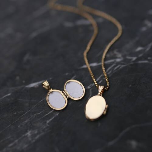 By Golden House - Resimlik Oval Madalyon Kolye