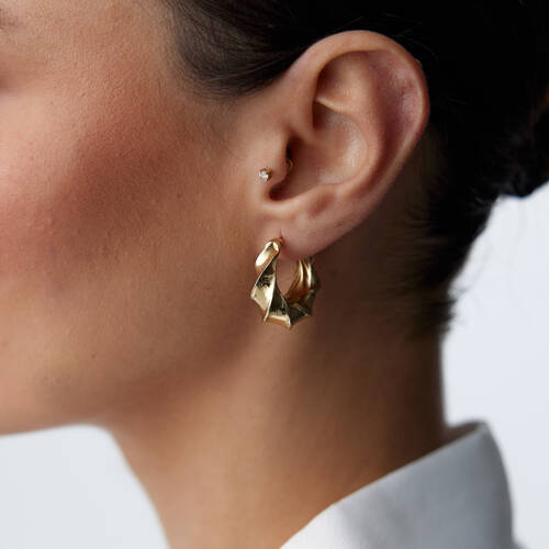 By Golden House - Retro Burgu Halka Küpe By Golden House - Retro Burgu Halka Küpe