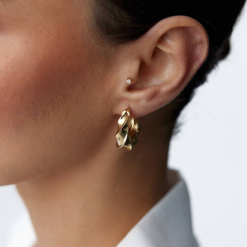 By Golden House - Retro Burgu Halka Küpe (1) By Golden House - Retro Burgu Halka Küpe (1)