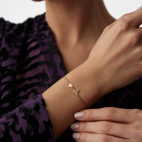 By Golden House - Ritim Kalp Bileklik